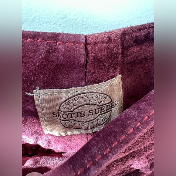 Vintage Suede Jacket & Pant Set - “Skotts Suede” - Deep Plum - Size 6 - Picture 9 of 13